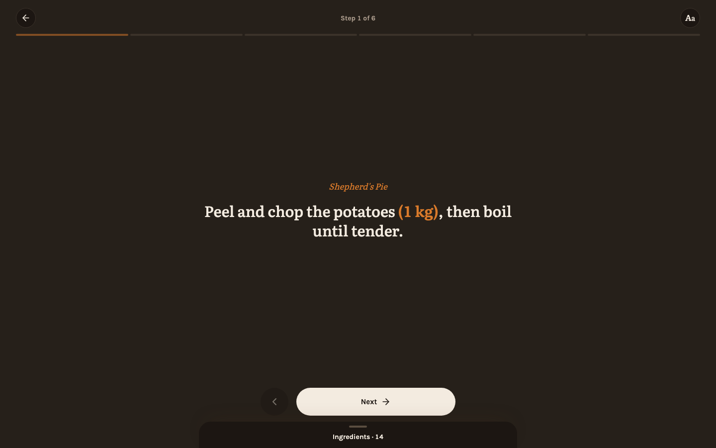A step in cook mode