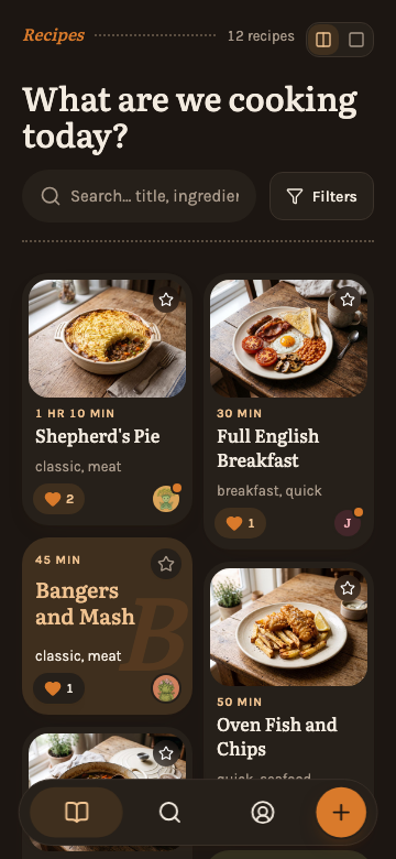 The overview on a phone with the bottom navigation