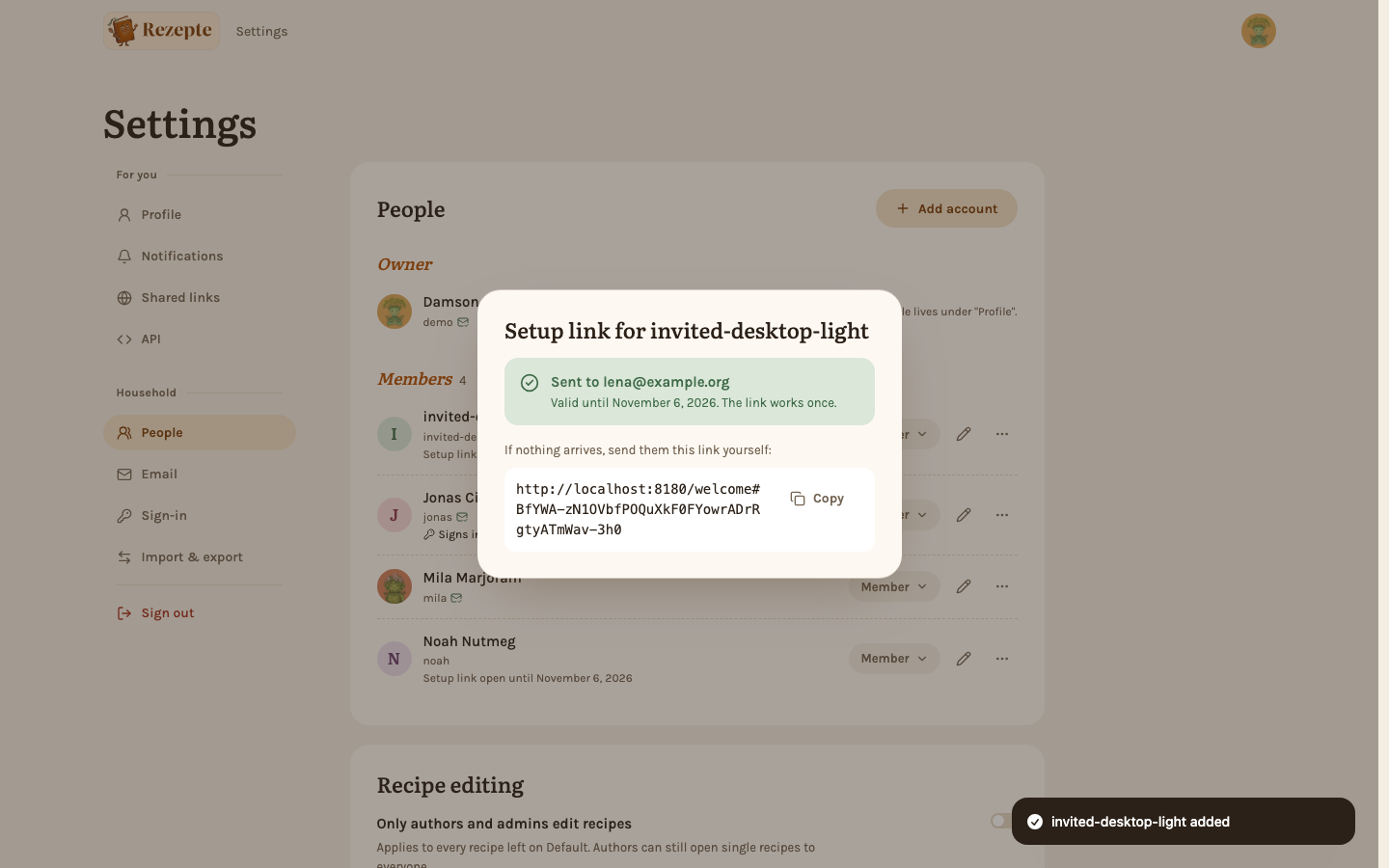 After creating an account with an email address: where the link went, and the link as a fallback